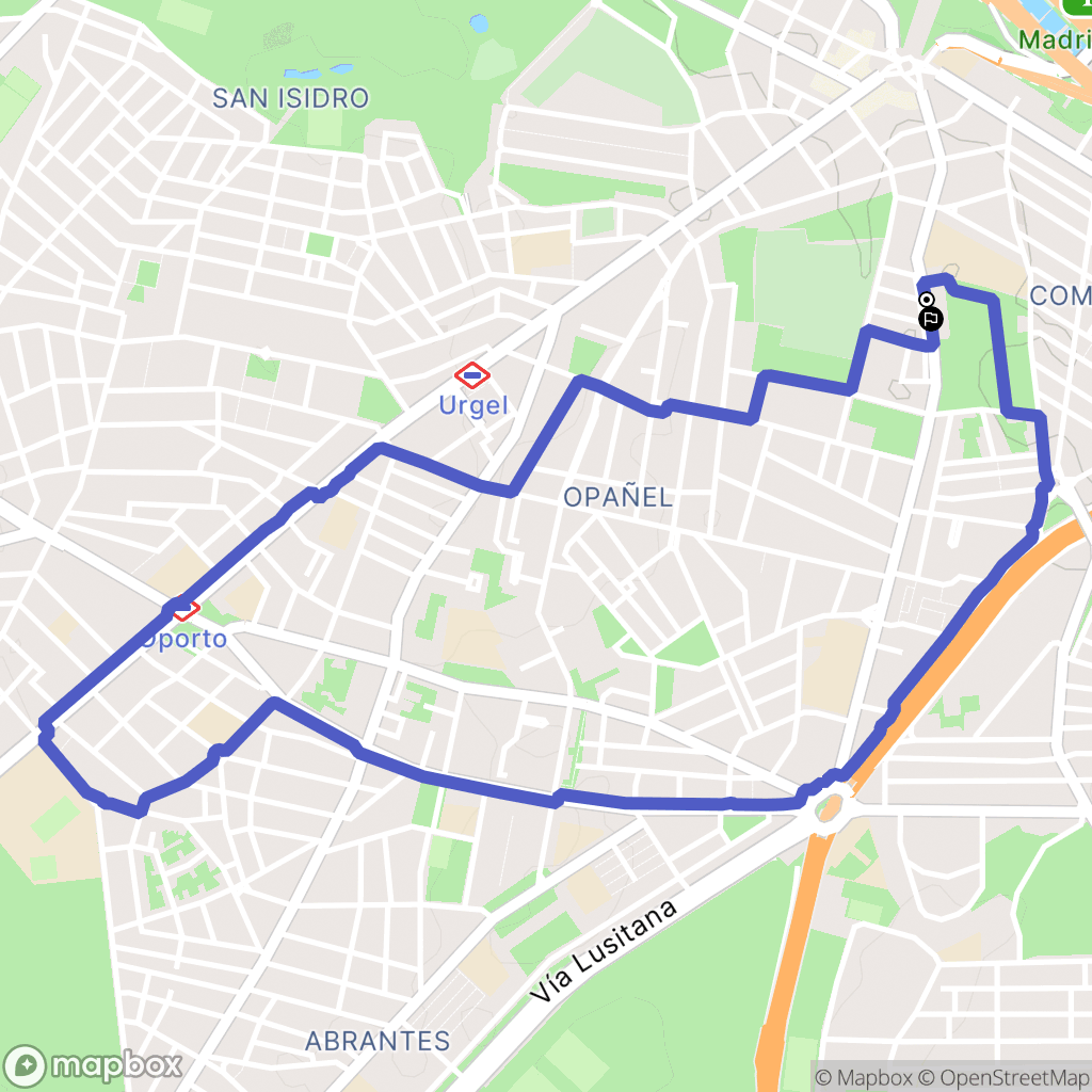 Madrid : carte du parcours de randonnée - Spain