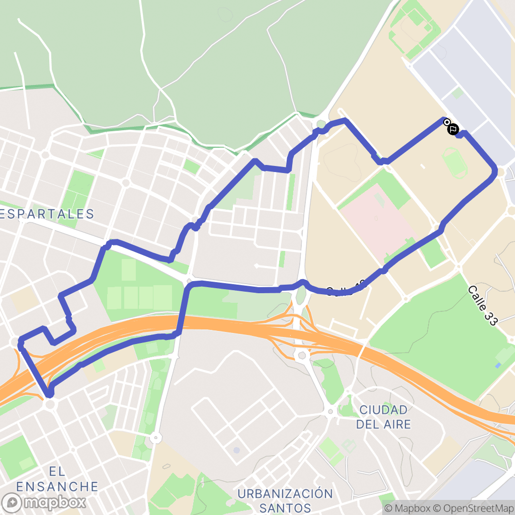 Alcalá de Henares : carte du parcours de randonnée - Spain