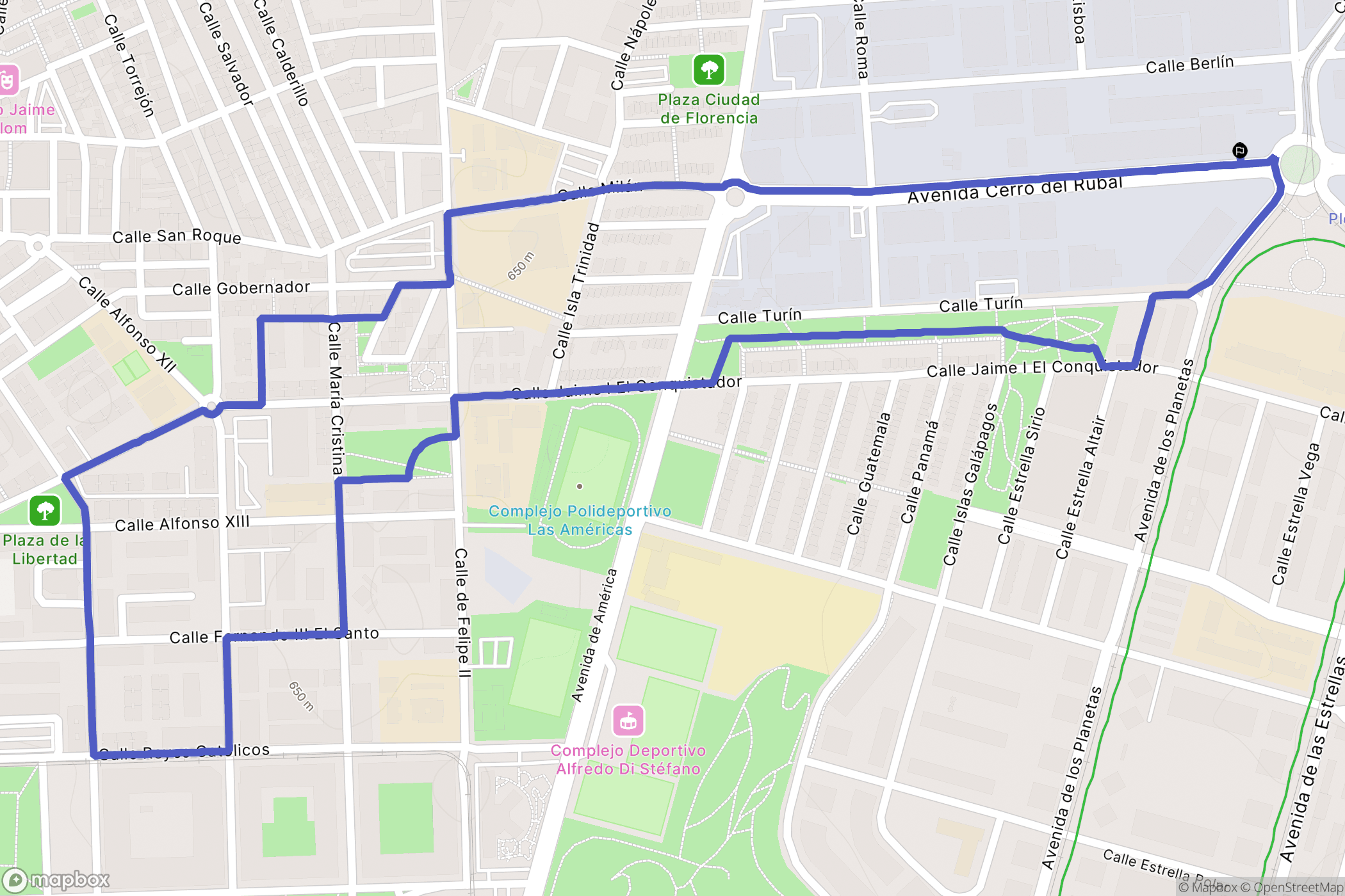 Parla : carte du parcours de randonnée - Spain