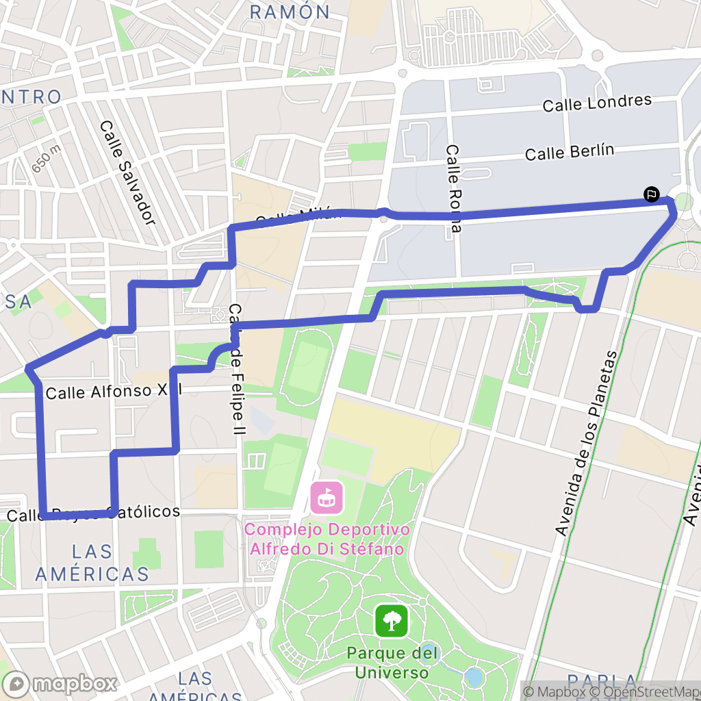 Parla : carte du parcours de randonnée - Spain