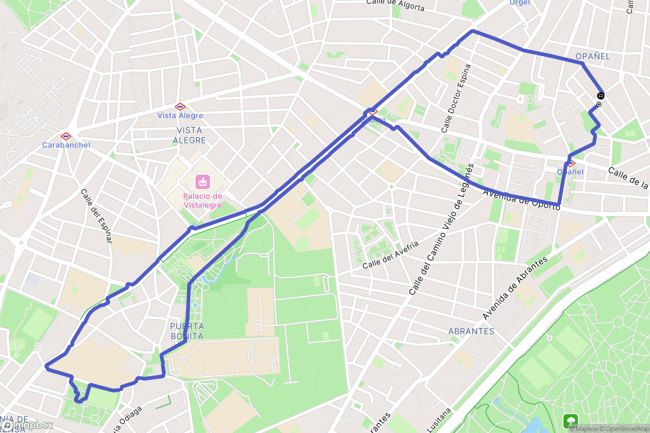 Madrid : carte du parcours de randonnée - Spain