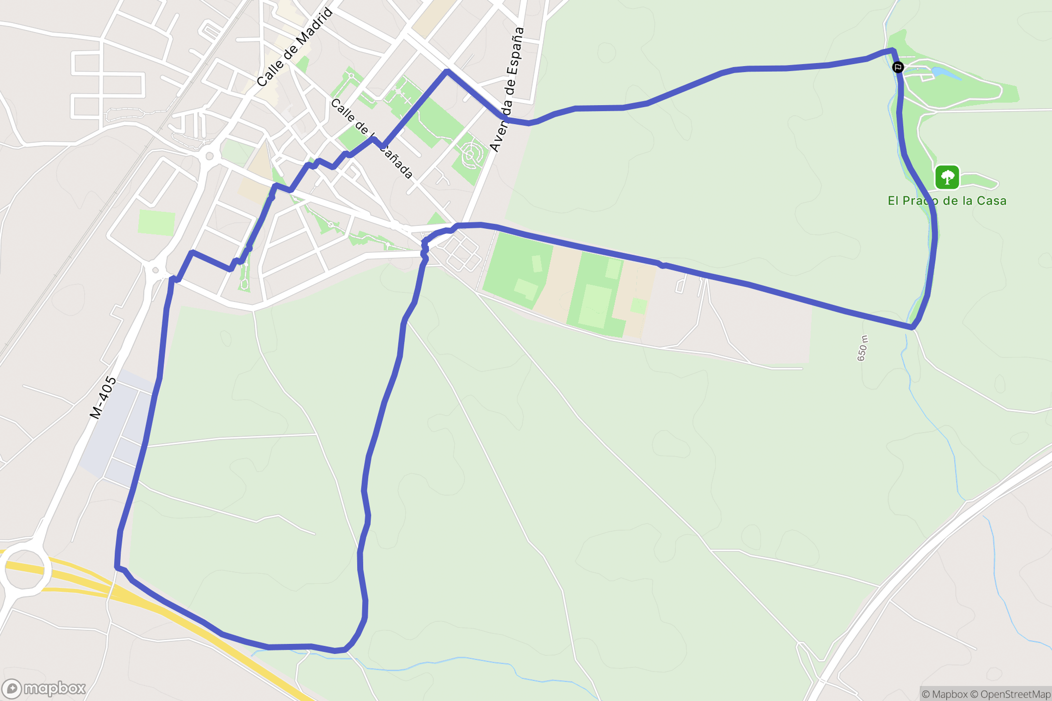 Humanes de Madrid : carte du parcours de randonnée - Spain