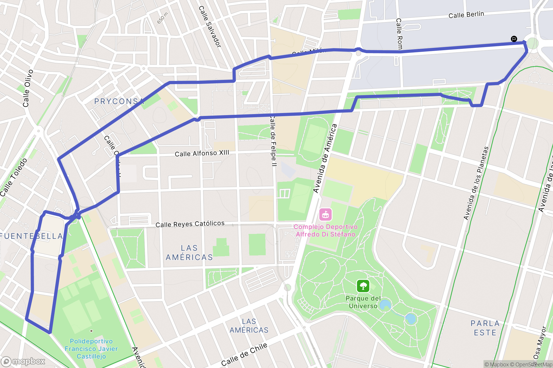 Parla : carte du parcours de randonnée - Spain