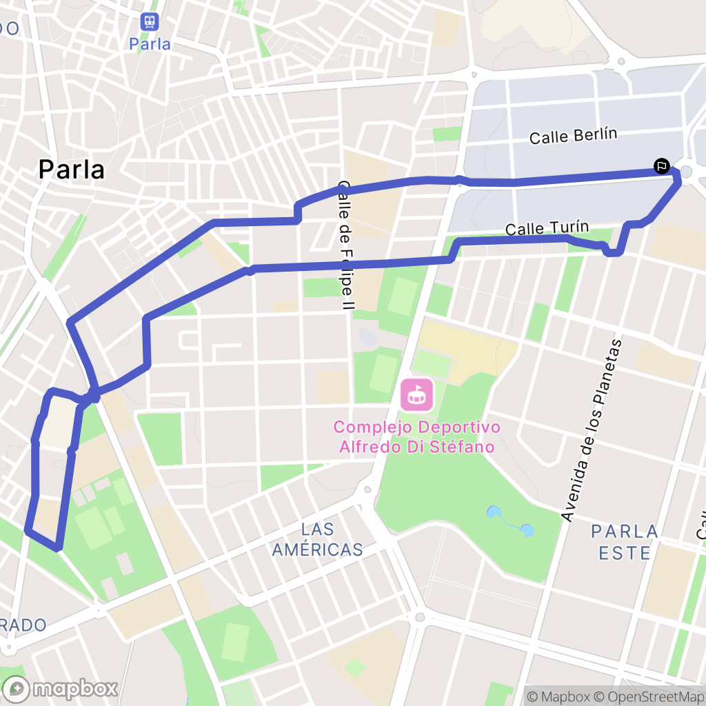 Parla : carte du parcours de randonnée - Spain