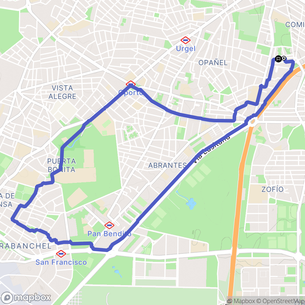 Madrid : carte du parcours de randonnée - Spain