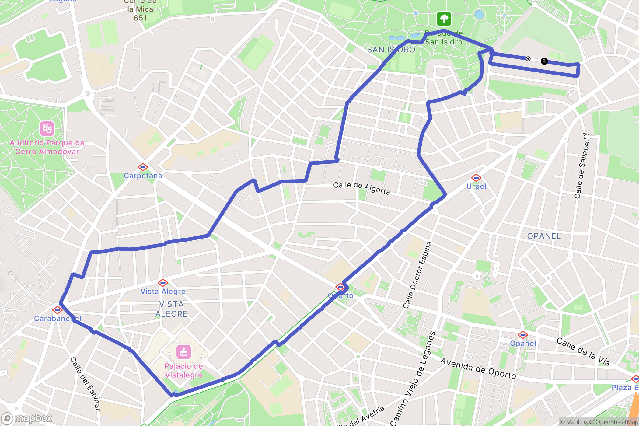 Madrid : carte du parcours de randonnée - Spain