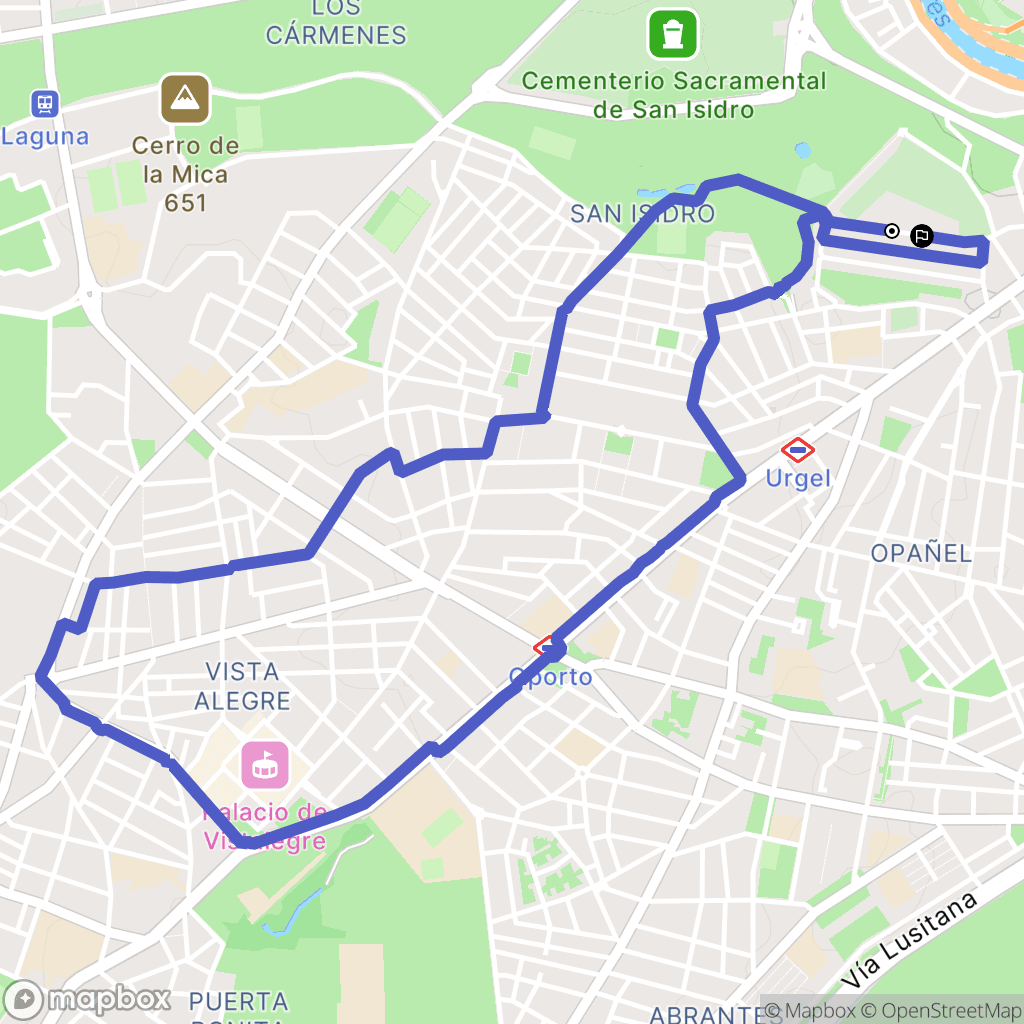 Madrid : carte du parcours de randonnée - Spain