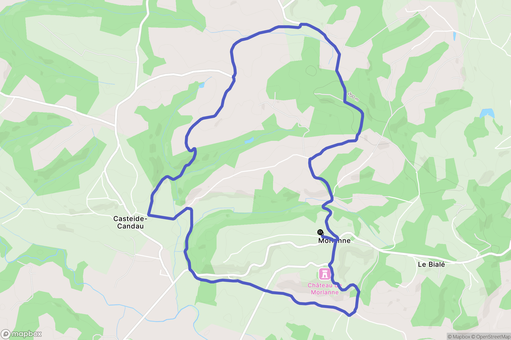 Morlanne : carte du parcours de randonnée - France