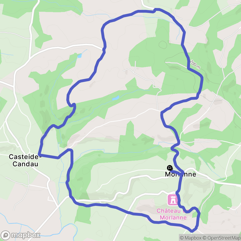 Morlanne : carte du parcours de randonnée - France
