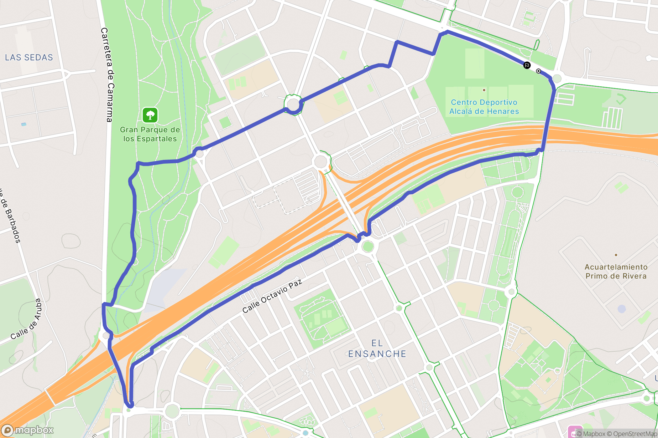 Alcalá de Henares : carte du parcours de randonnée - Spain