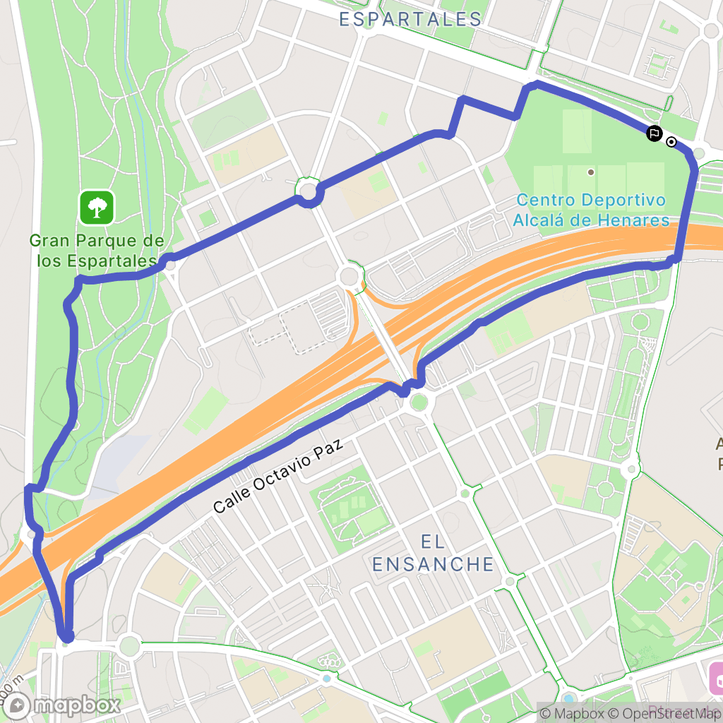 Alcalá de Henares : carte du parcours de randonnée - Spain