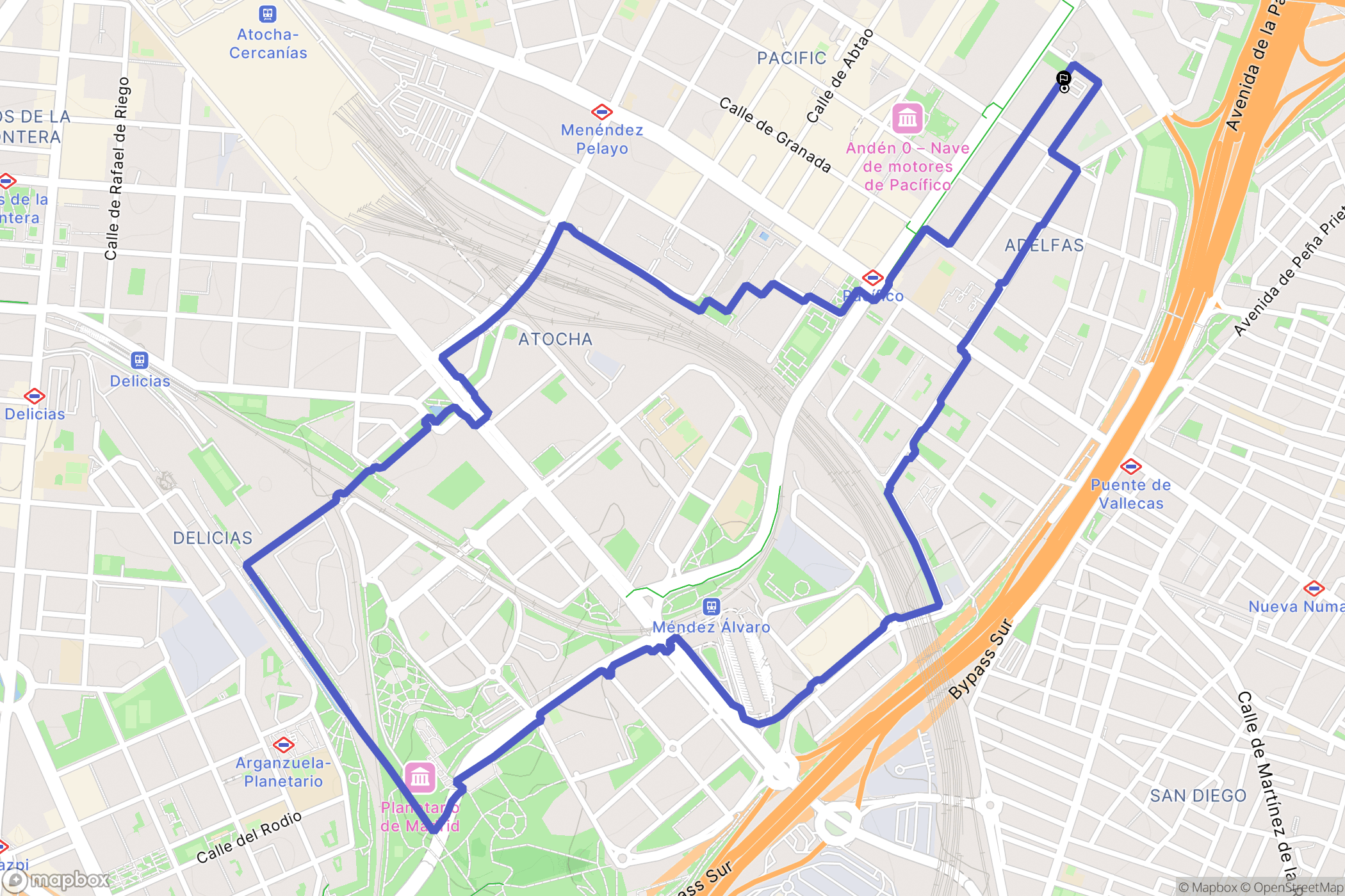 Madrid : carte du parcours de randonnée - Spain