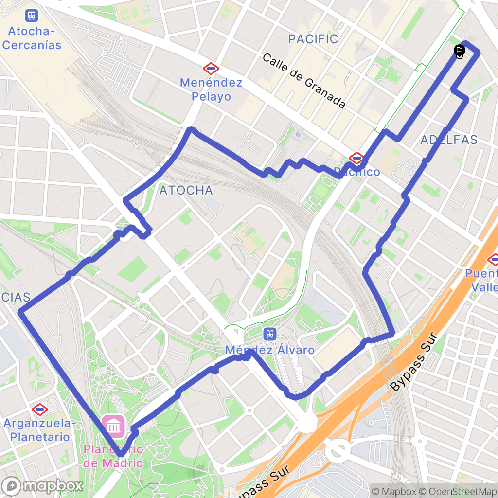 Madrid : carte du parcours de randonnée - Spain