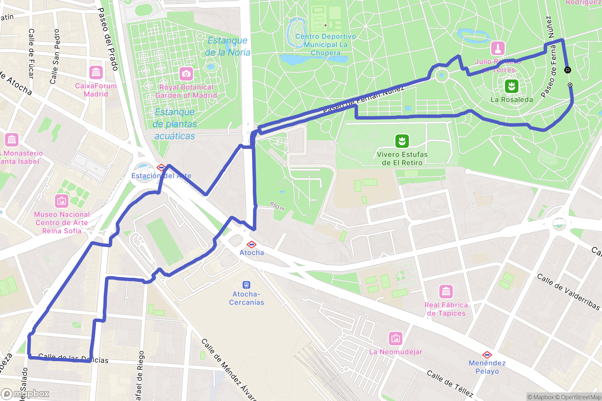 Madrid : carte du parcours de randonnée - Spain
