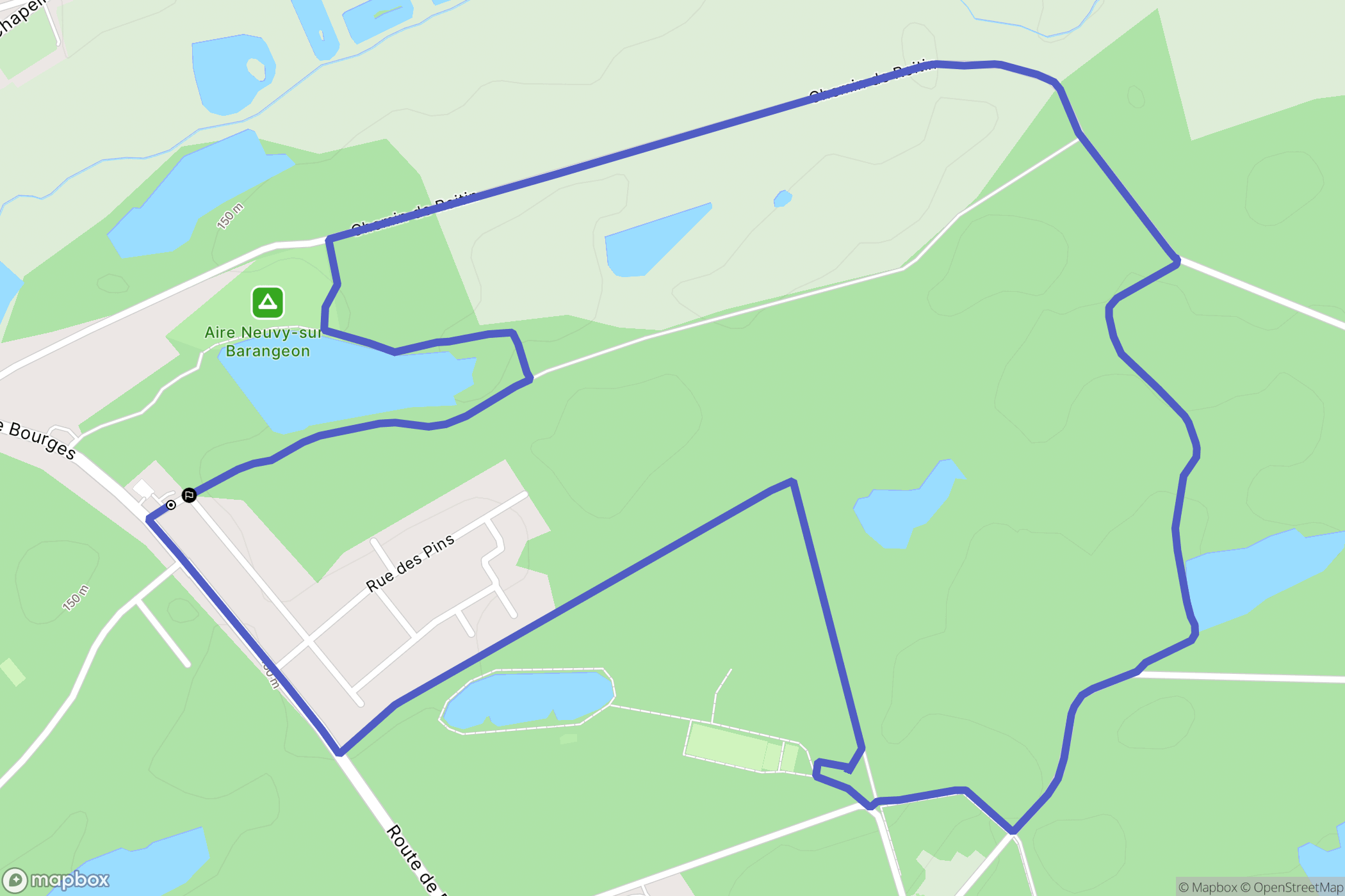 Neuvy-sur-Barangeon : carte du parcours de randonnée - France