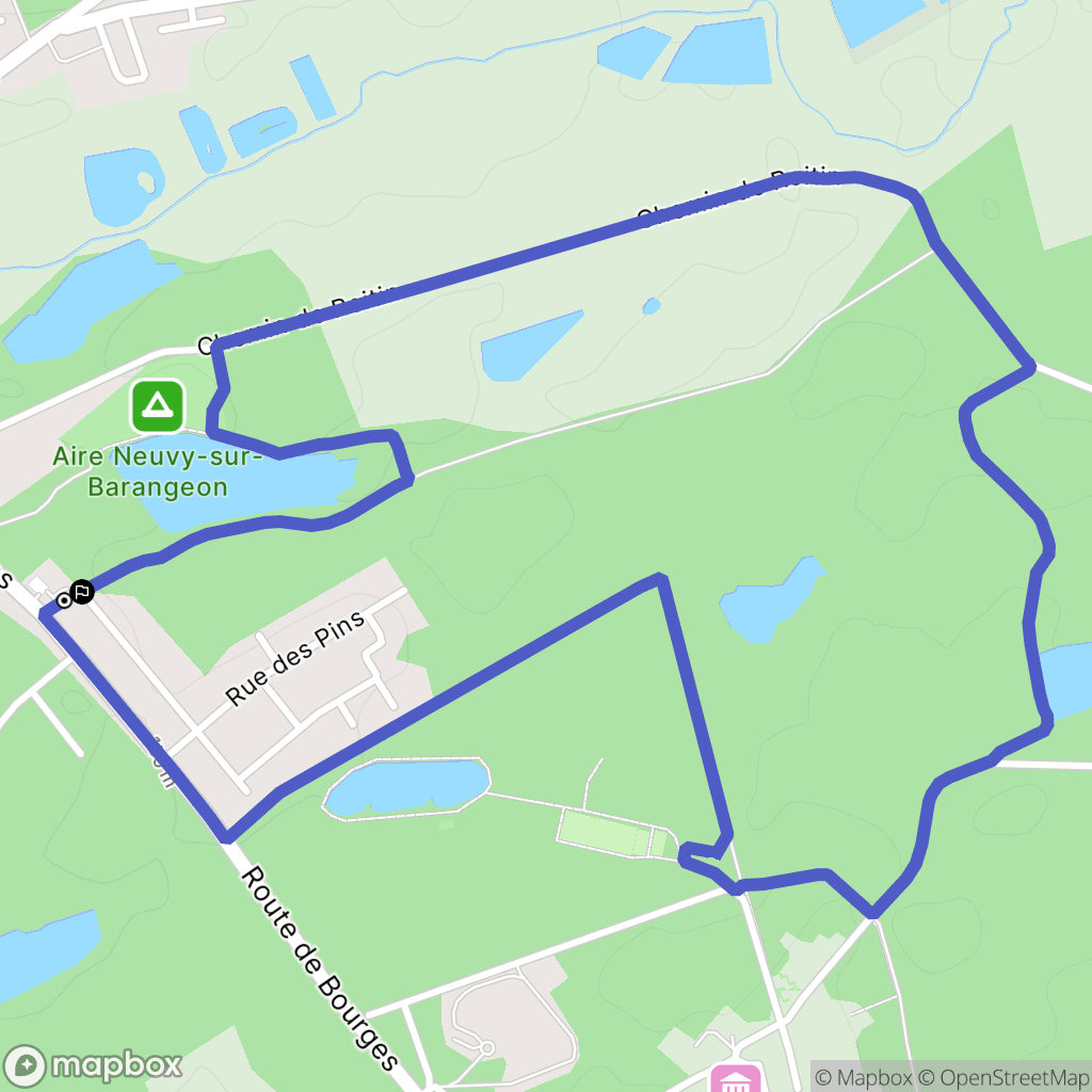 Neuvy-sur-Barangeon : carte du parcours de randonnée - France