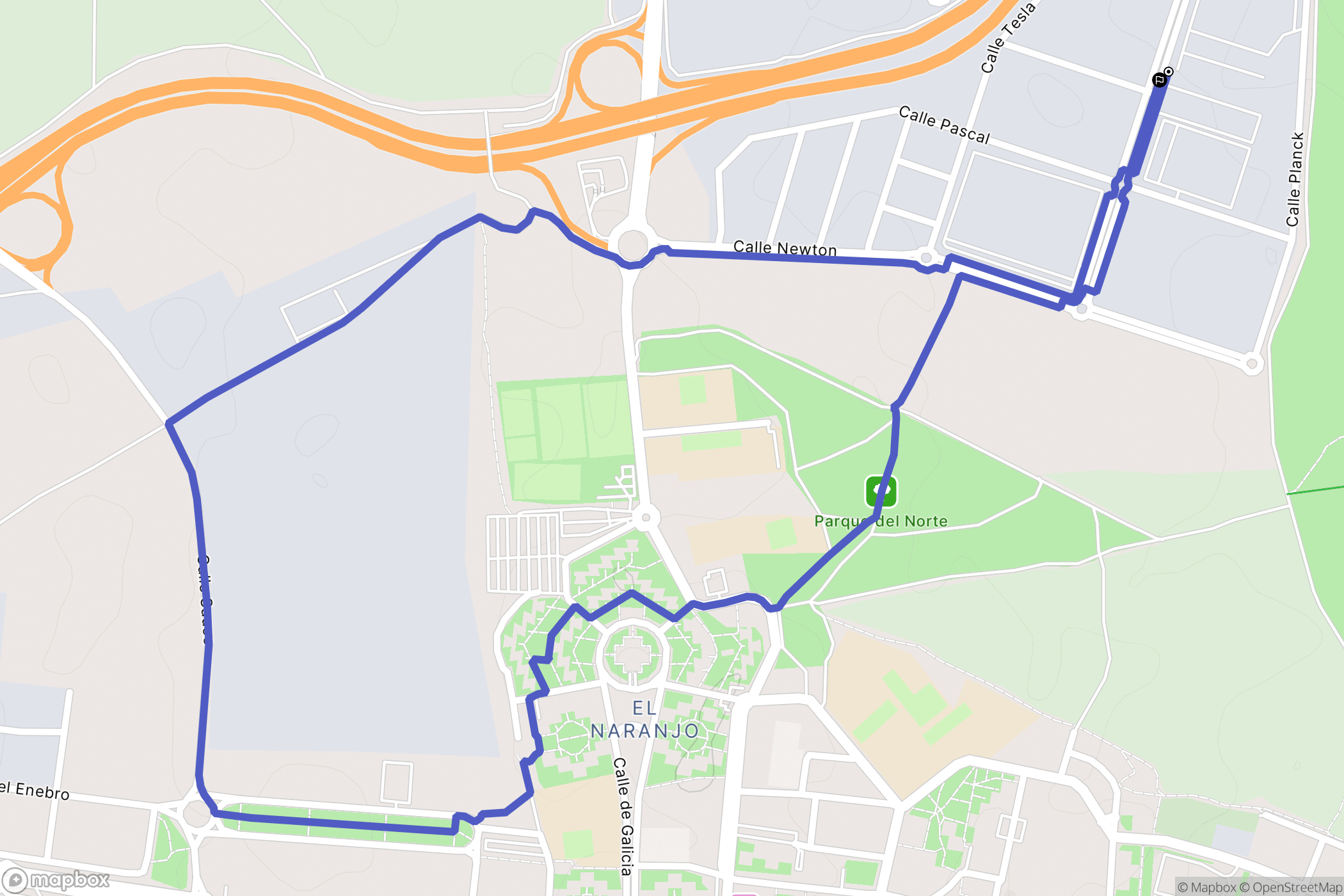 Leganés : carte du parcours de randonnée - Spain