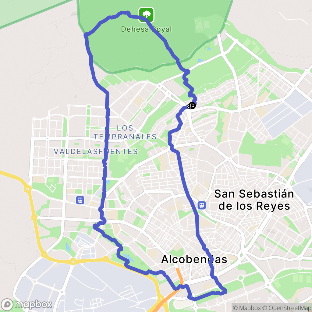San Sebastián de los Reyes : carte du parcours de randonnée - Spain