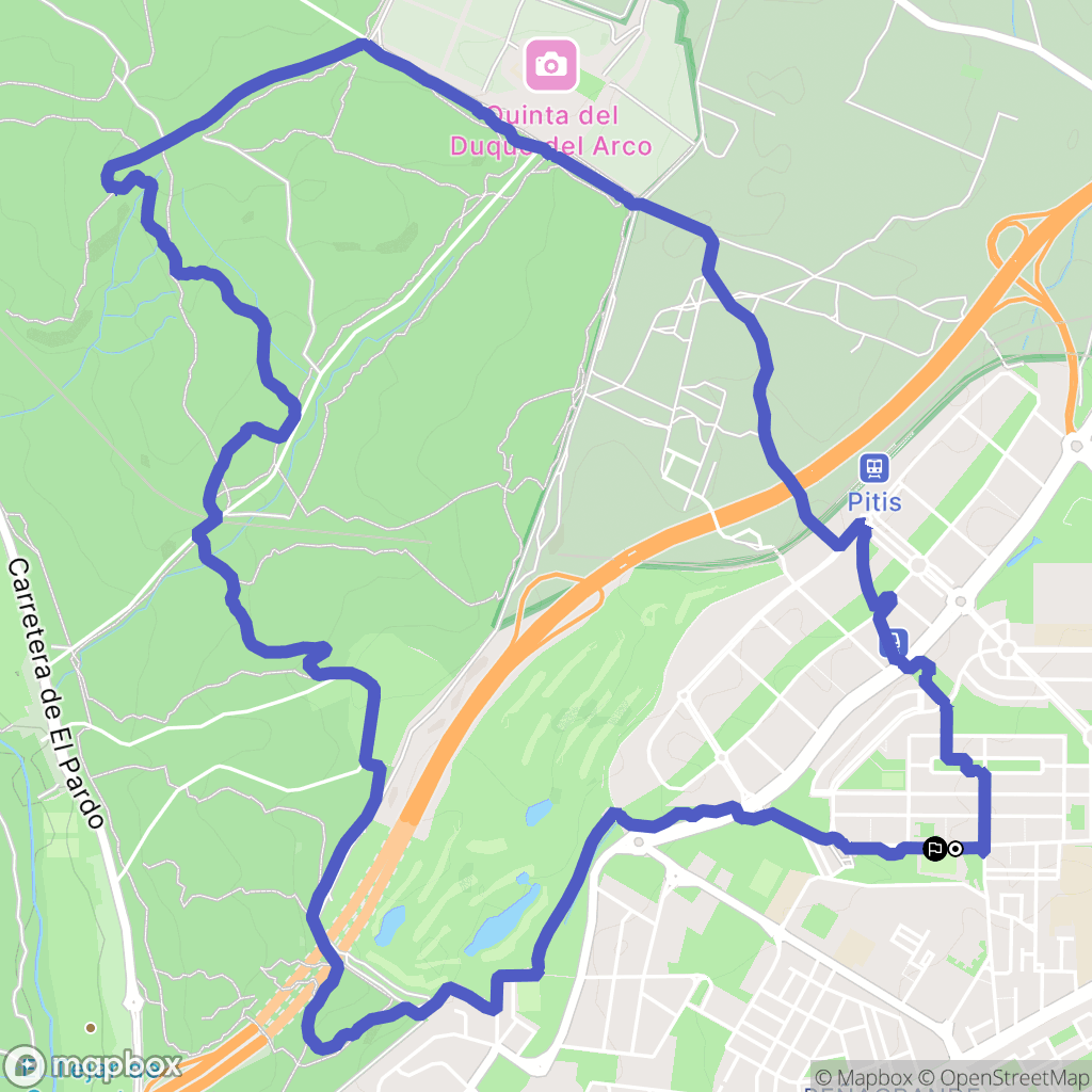 Madrid : carte du parcours de randonnée - Spain