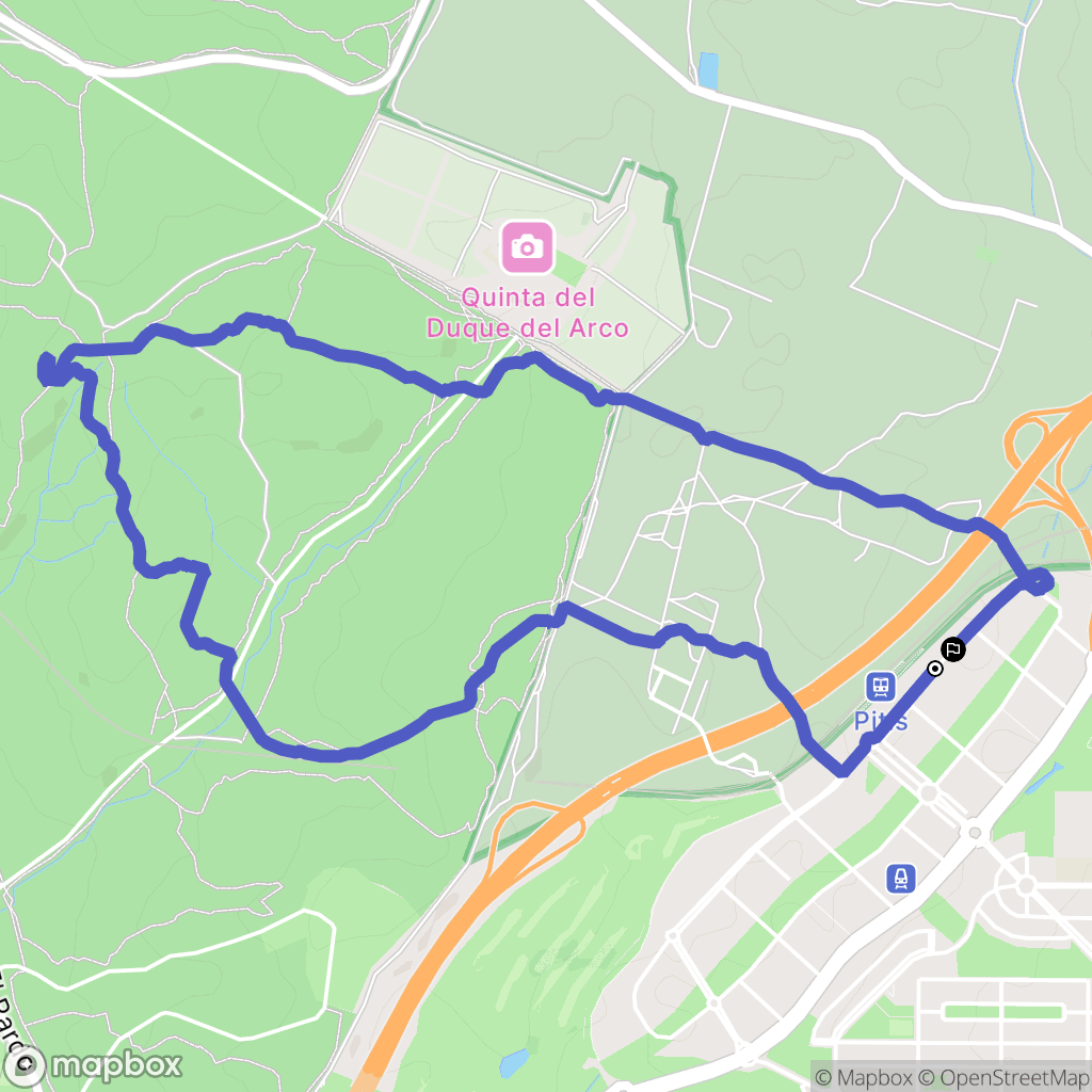 Madrid : carte du parcours de randonnée - Spain