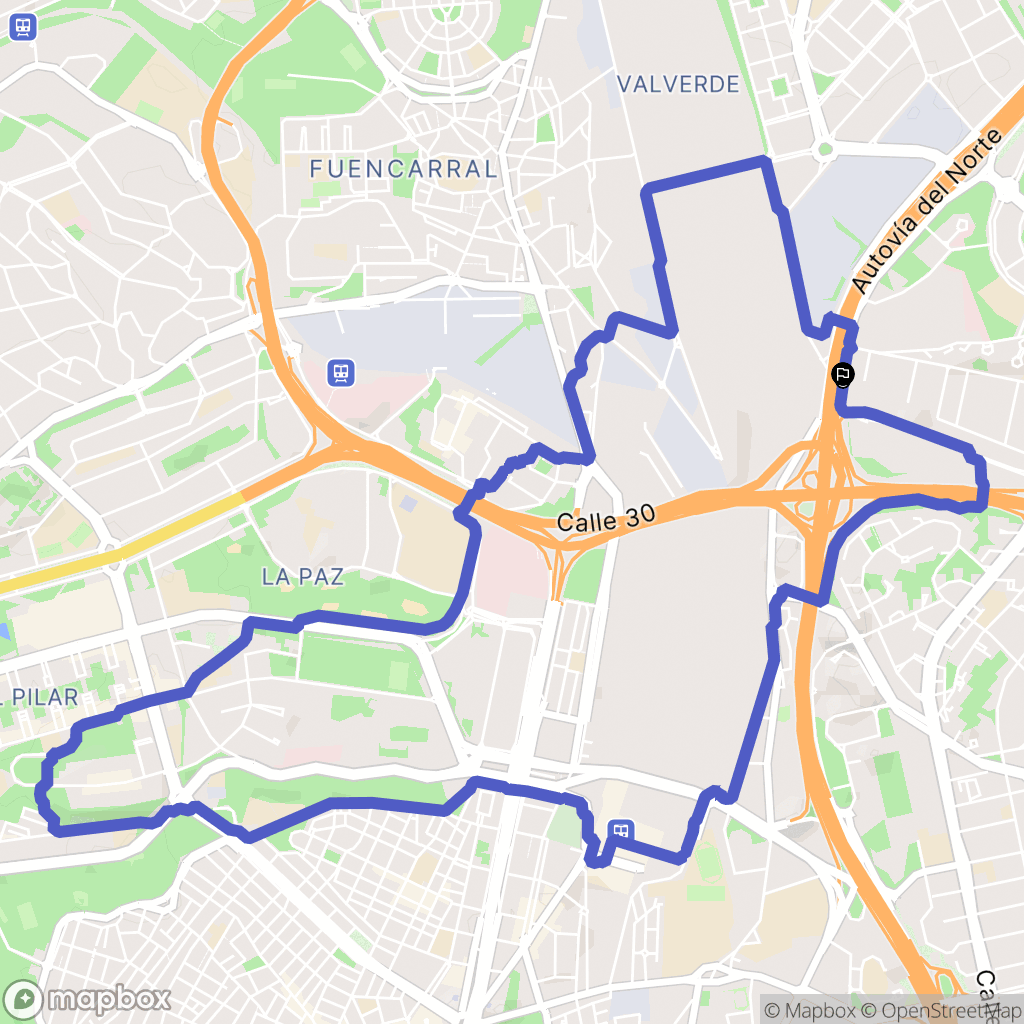 Madrid : carte du parcours de randonnée - Spain