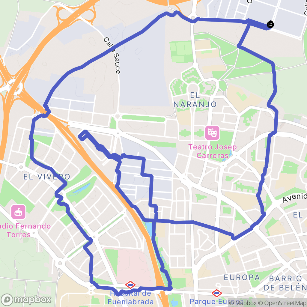 Leganés : carte du parcours de randonnée - Spain