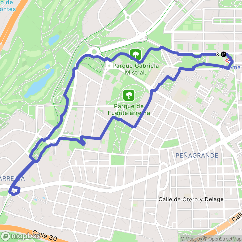 Madrid : carte du parcours de randonnée - Spain