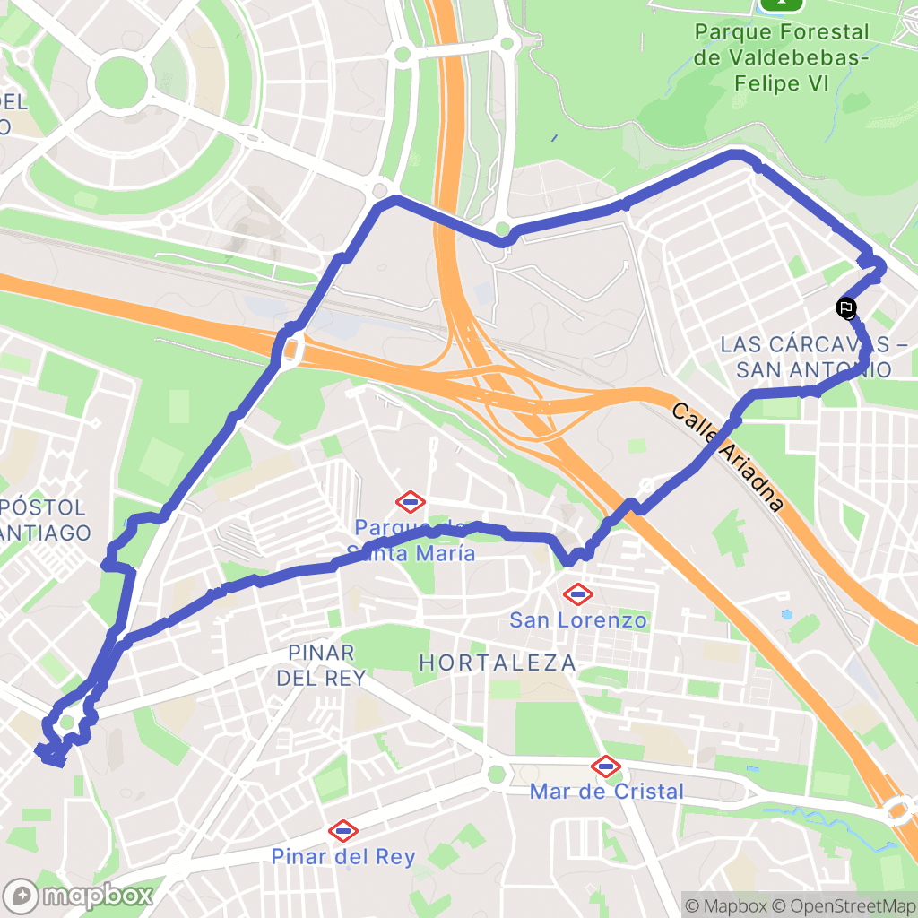 Madrid : carte du parcours de randonnée - Spain