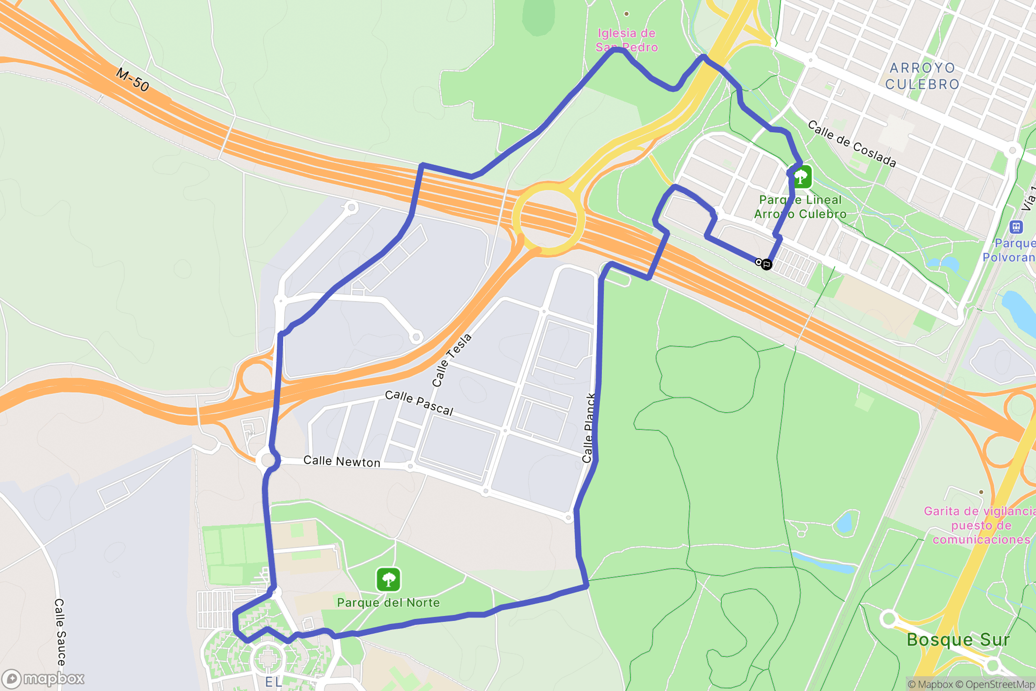 Leganés : carte du parcours de randonnée - Spain