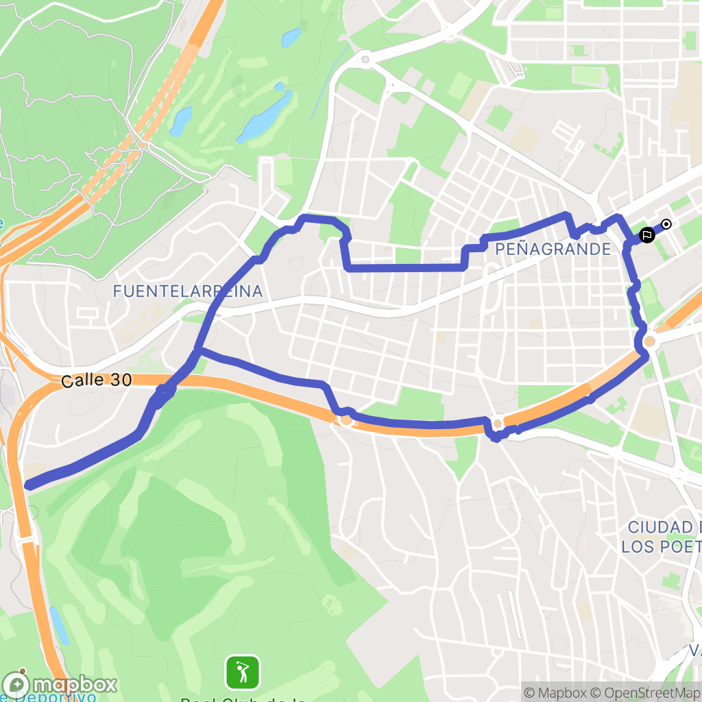 Madrid : carte du parcours de randonnée - Spain