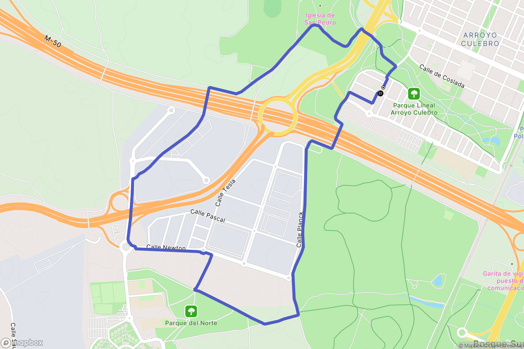 Leganés : carte du parcours de randonnée - Spain