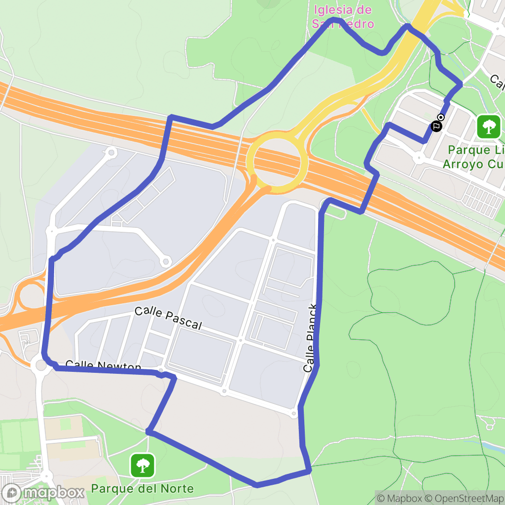 Leganés : carte du parcours de randonnée - Spain