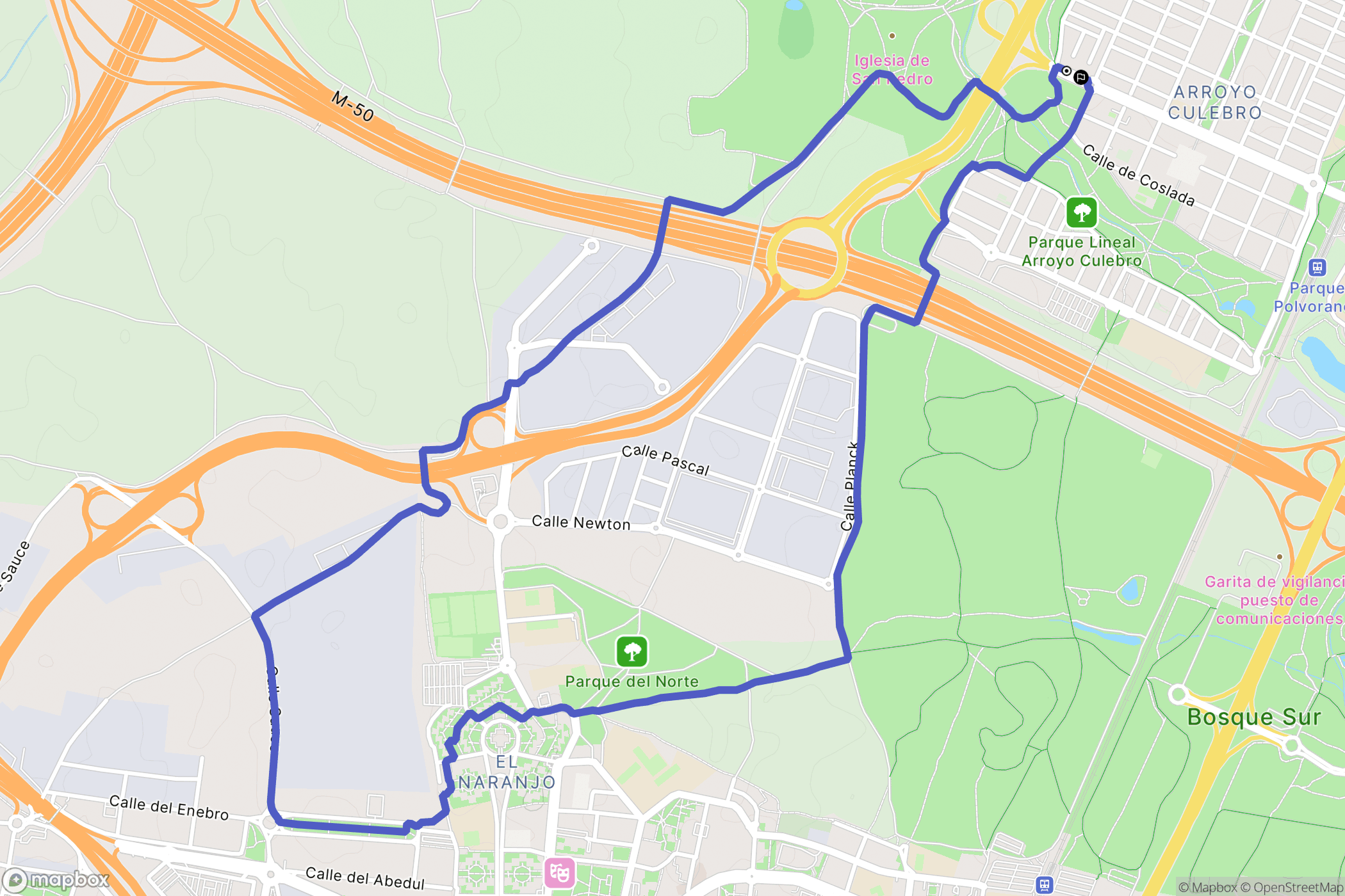Leganés : carte du parcours de randonnée - Spain