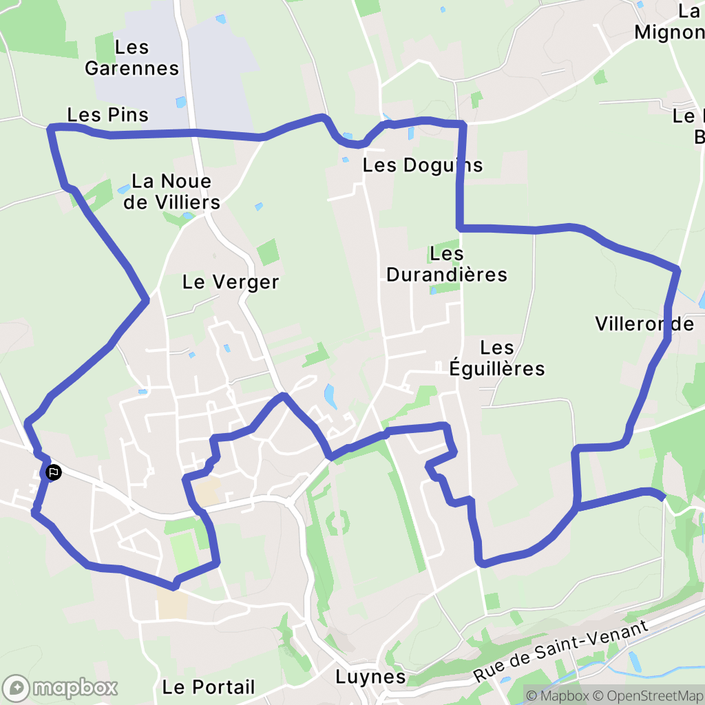 Luynes : carte du parcours de randonnée - France