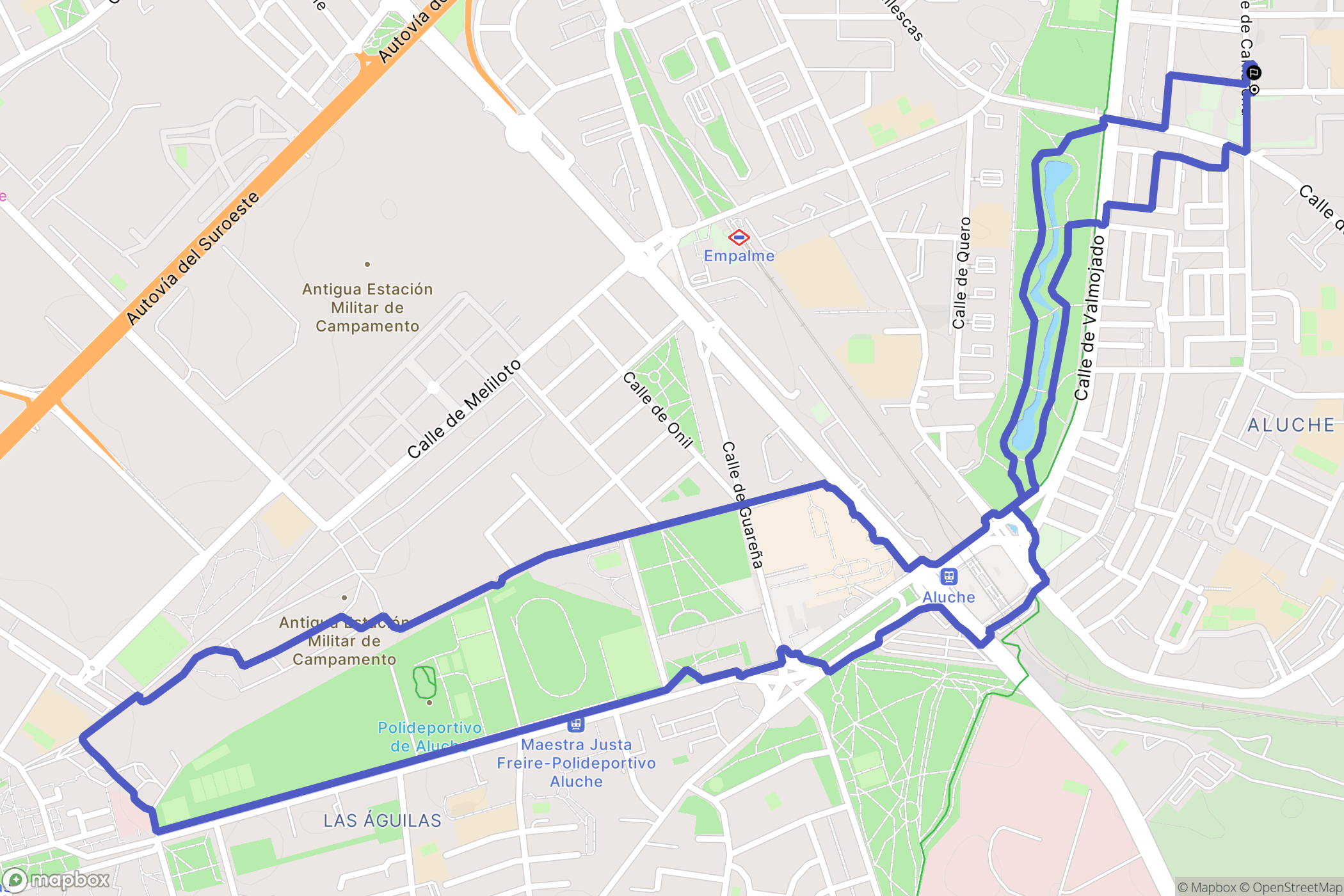 Madrid : carte du parcours de randonnée - Spain
