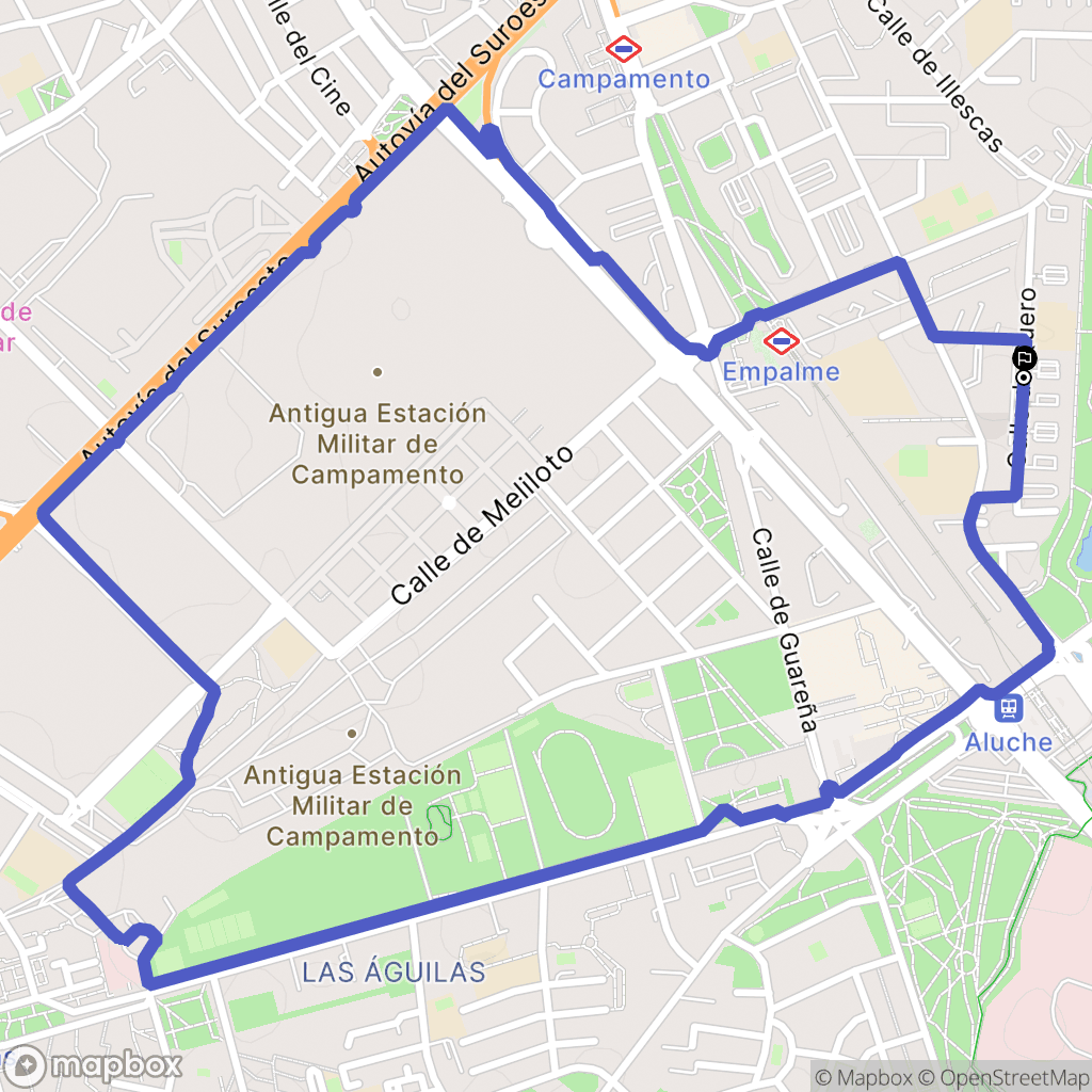 Madrid : carte du parcours de randonnée - Spain