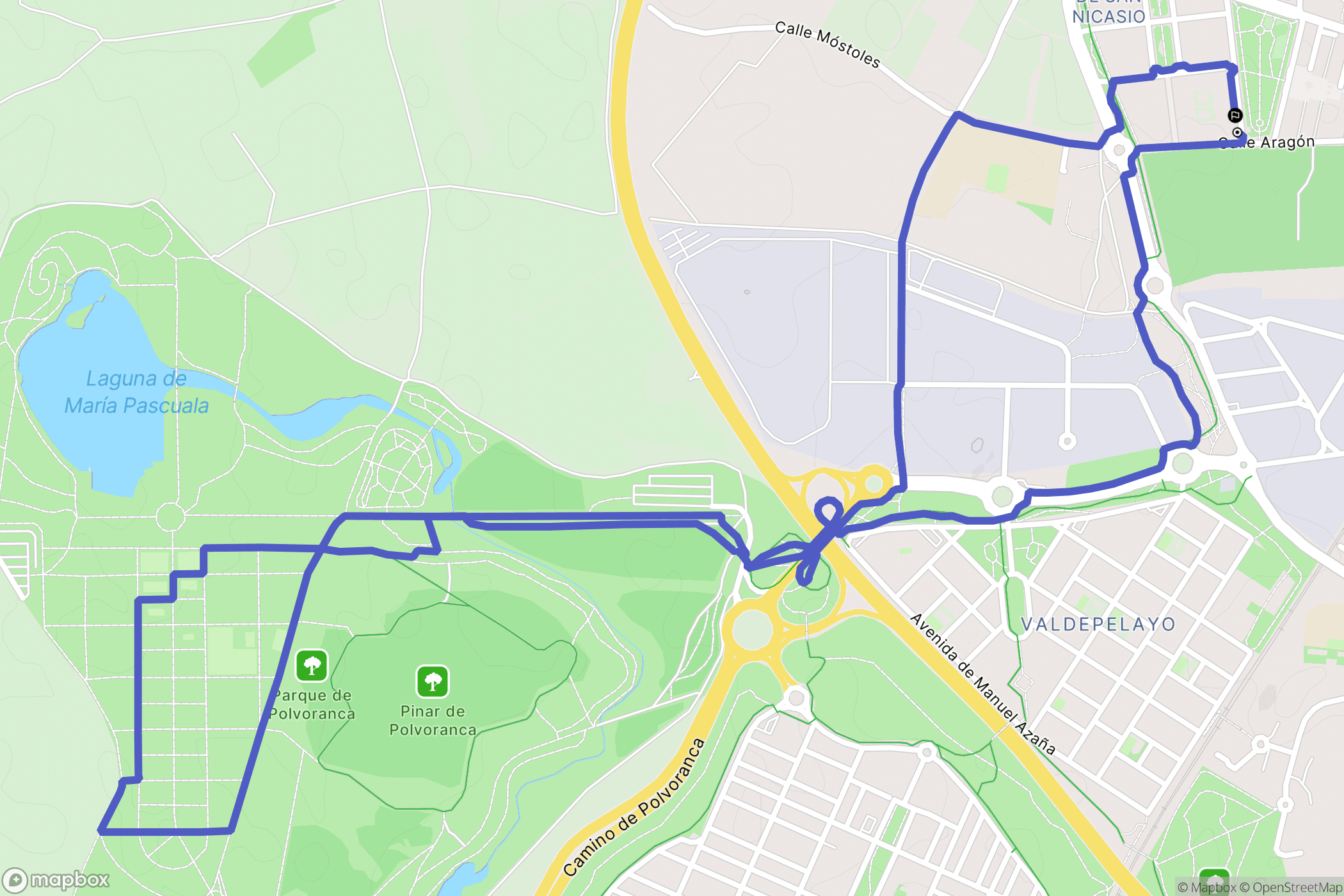 Leganés : carte du parcours de randonnée - Spain