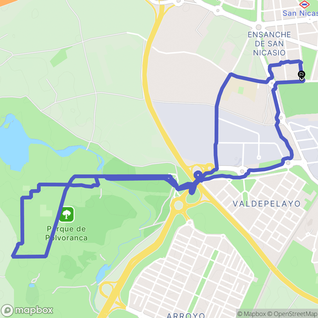 Leganés : carte du parcours de randonnée - Spain