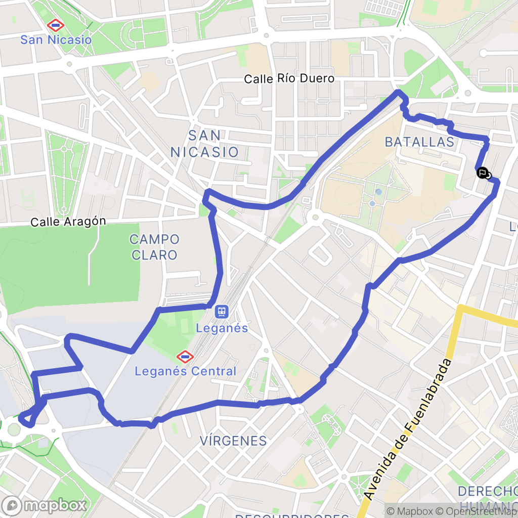 Leganés : carte du parcours de randonnée - Spain