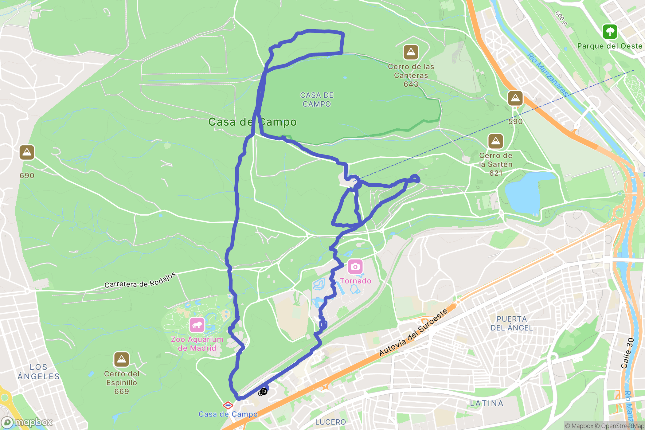 Madrid : carte du parcours de randonnée - Spain