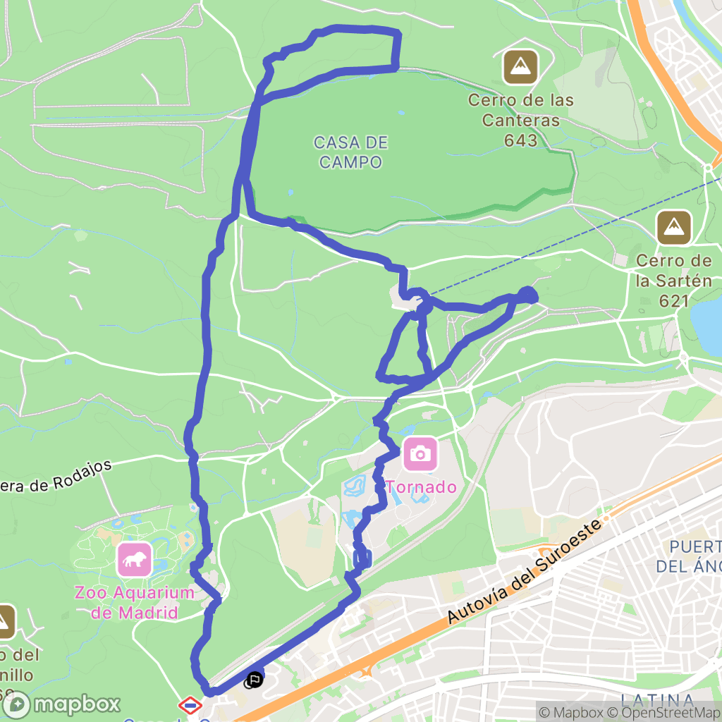 Madrid : carte du parcours de randonnée - Spain
