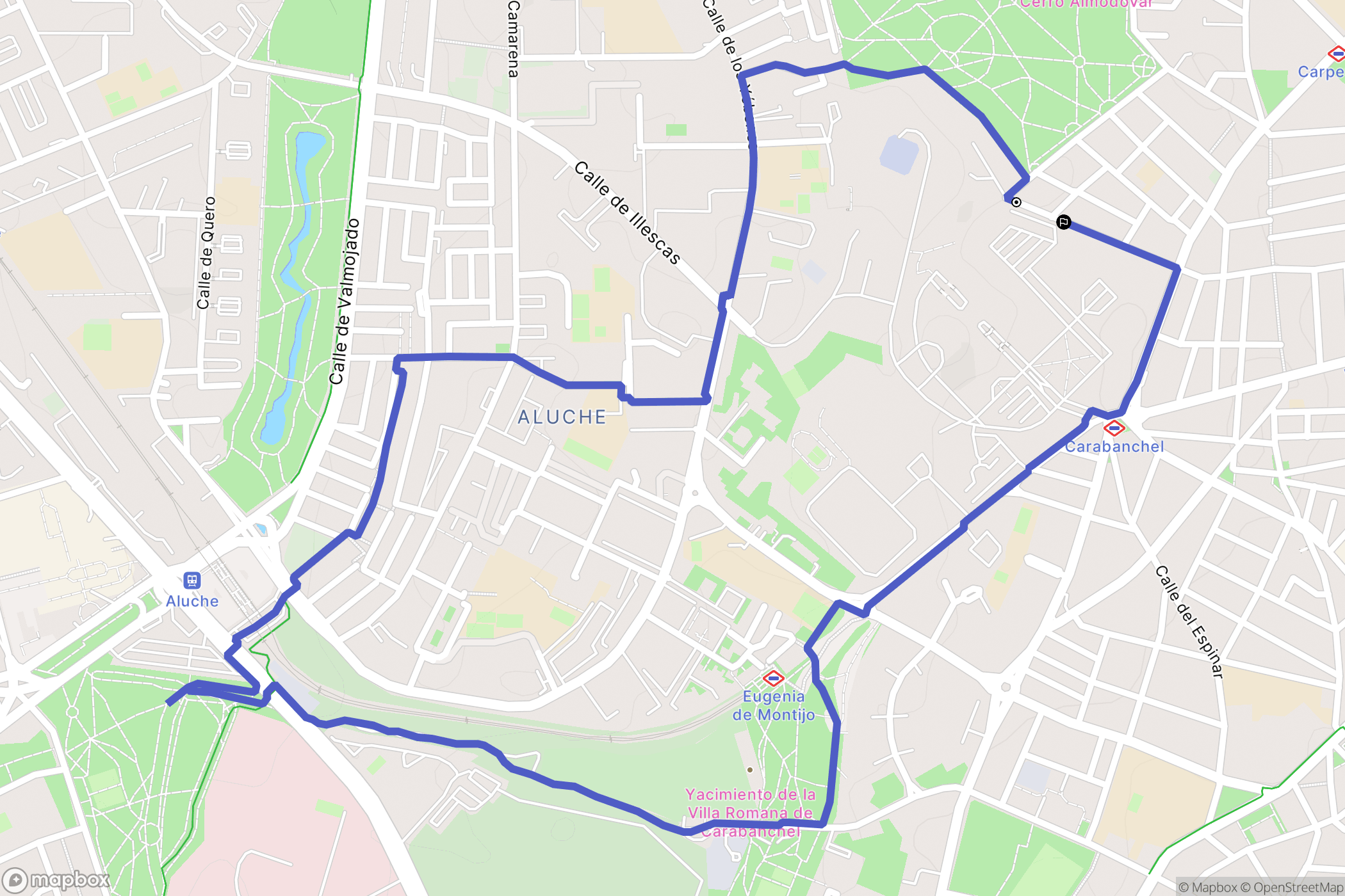 Madrid : carte du parcours de randonnée - Spain