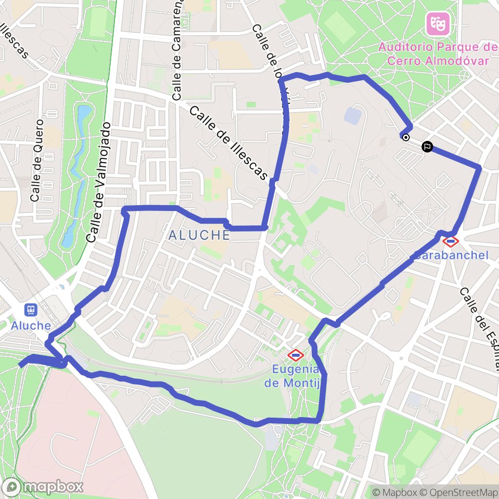 Madrid : carte du parcours de randonnée - Spain