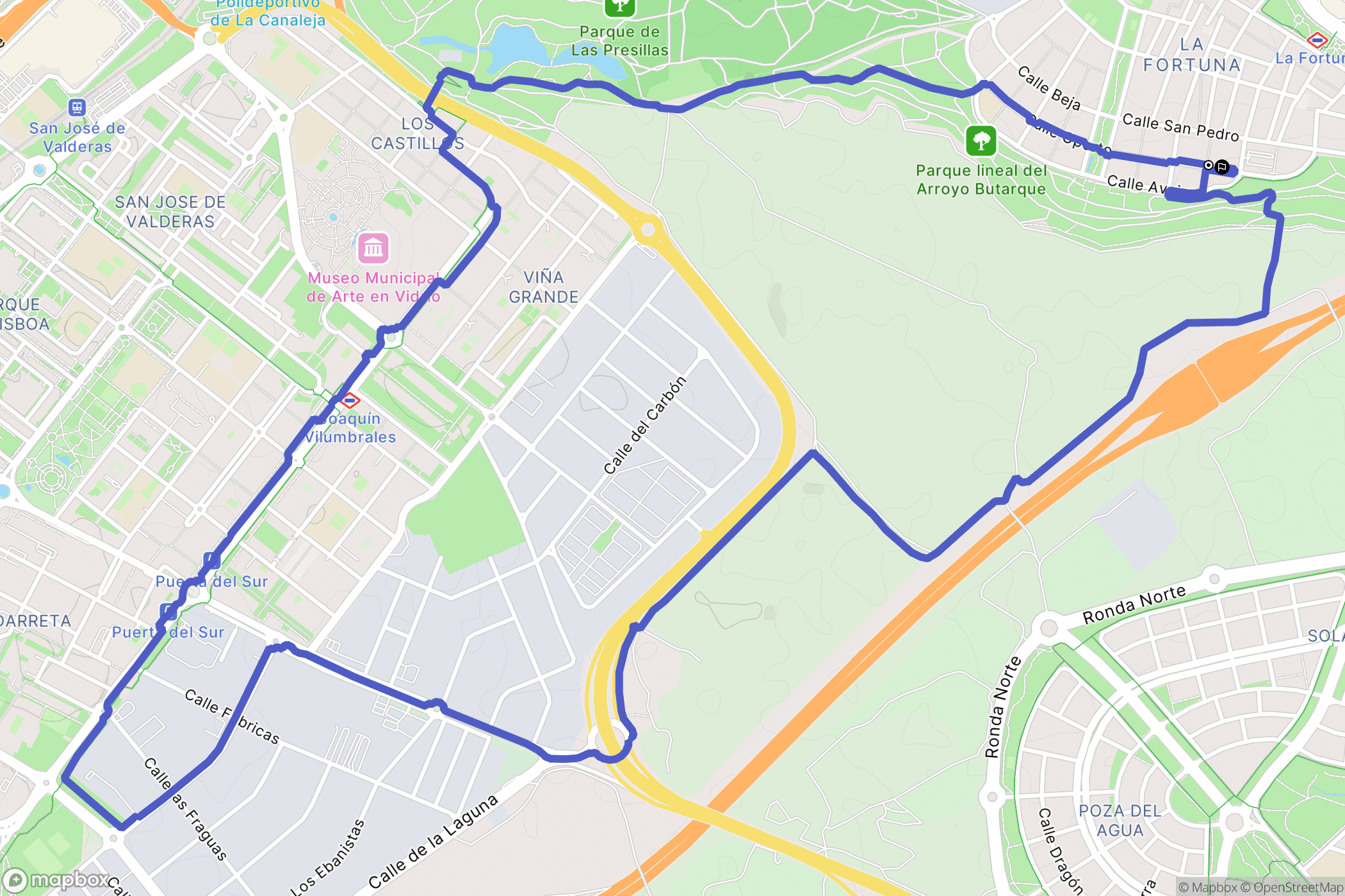 La Fortuna : carte du parcours de randonnée - Spain