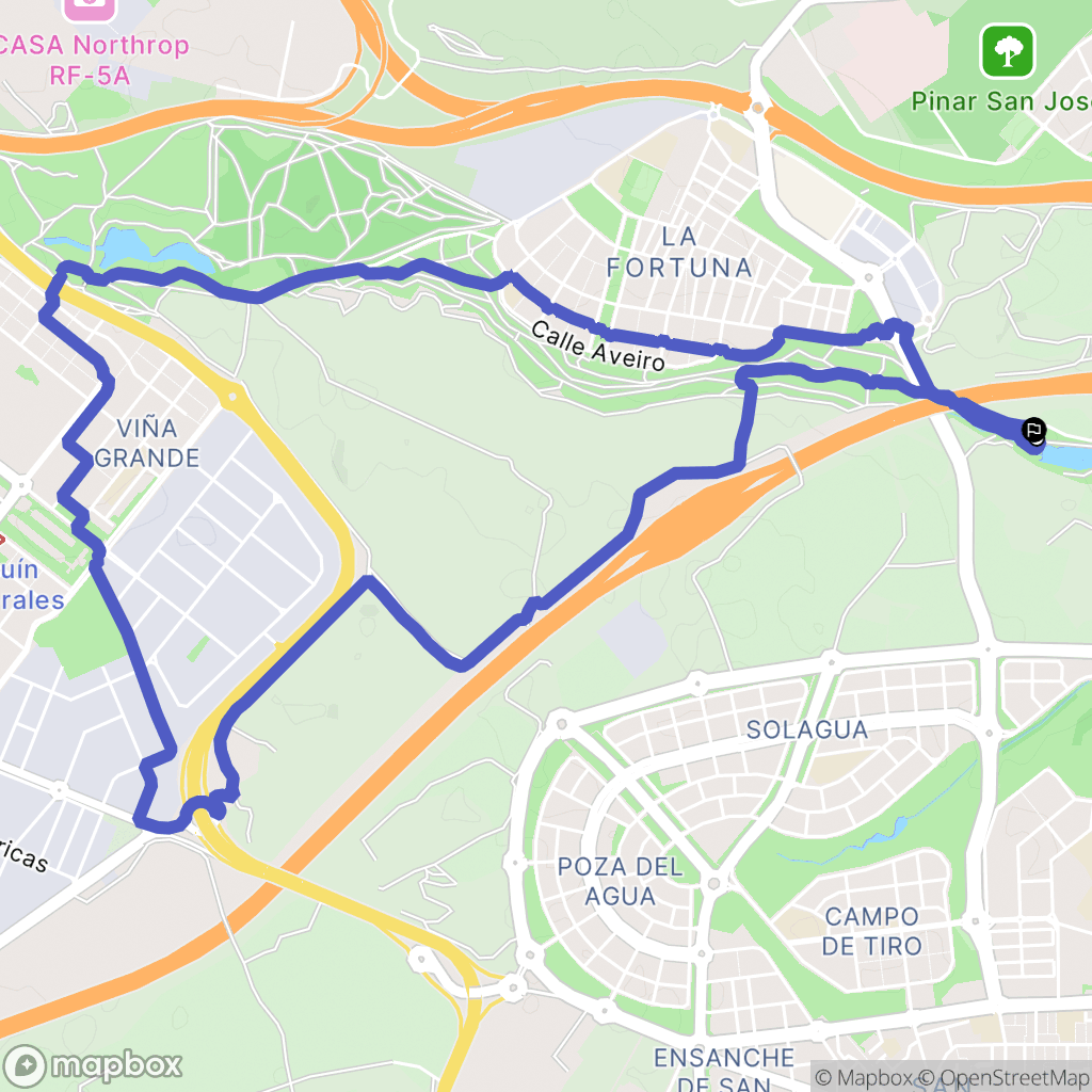 Leganés : carte du parcours de randonnée - Spain