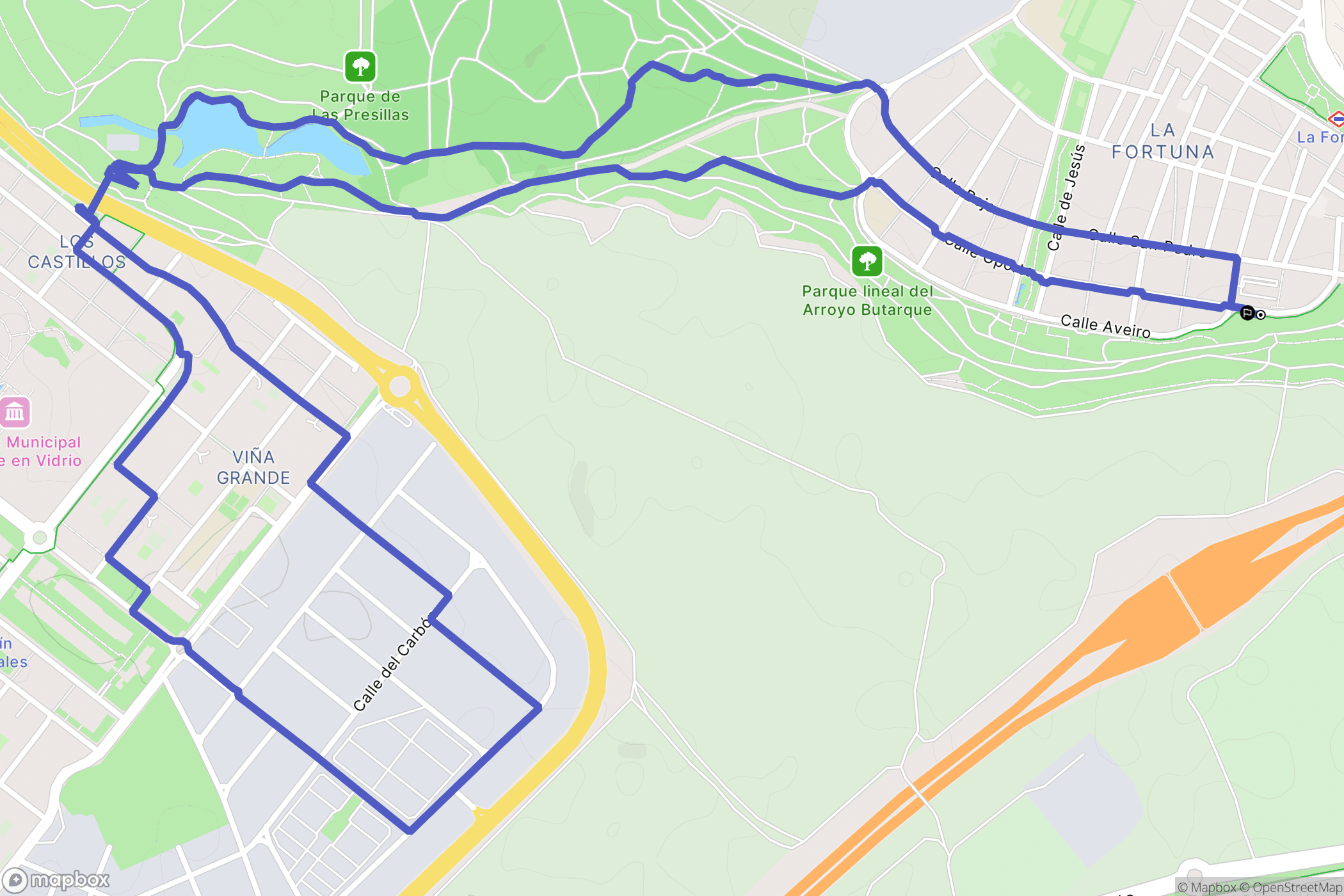 La Fortuna : carte du parcours de randonnée - Spain