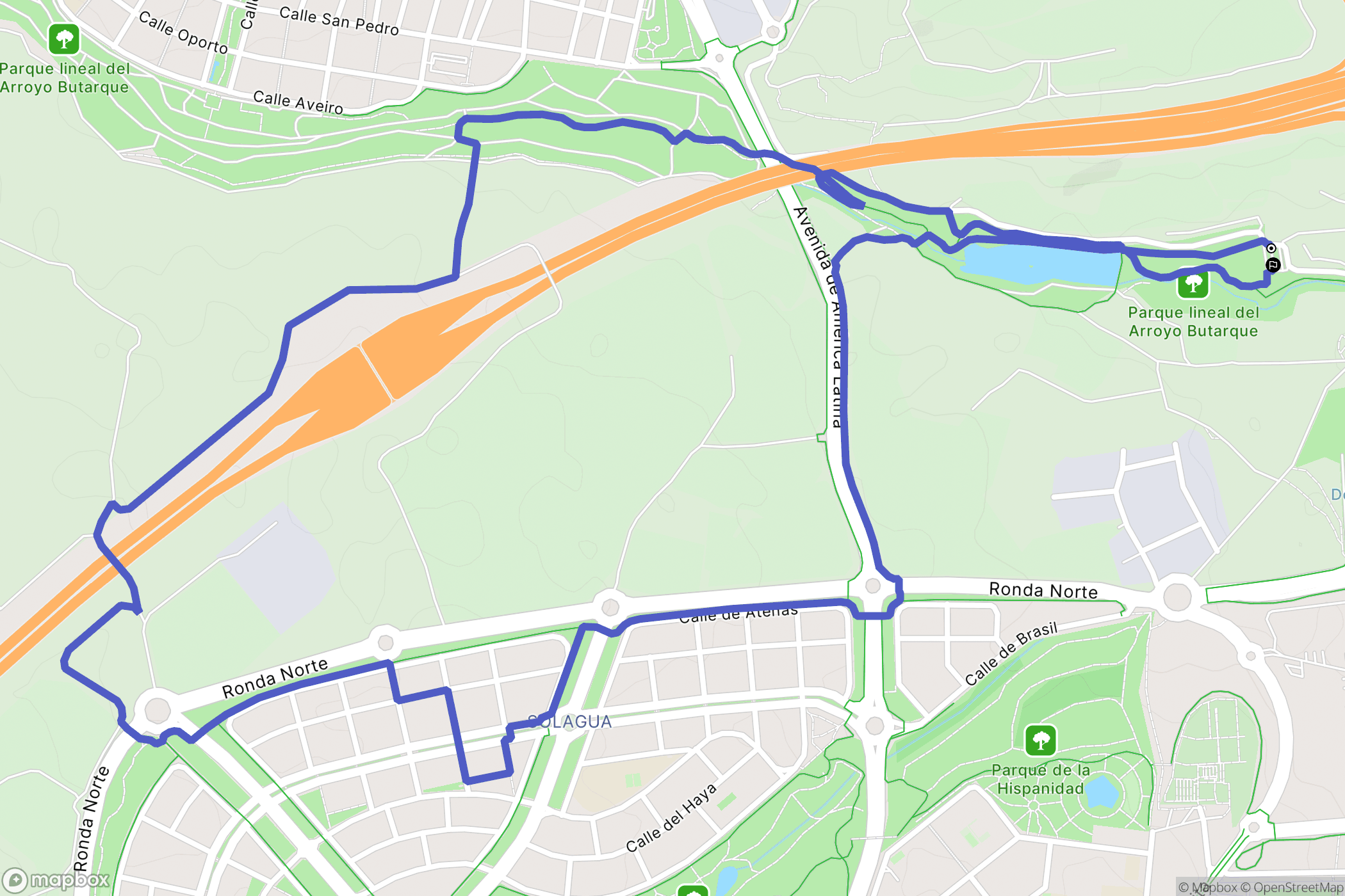 Leganés : carte du parcours de randonnée - Spain
