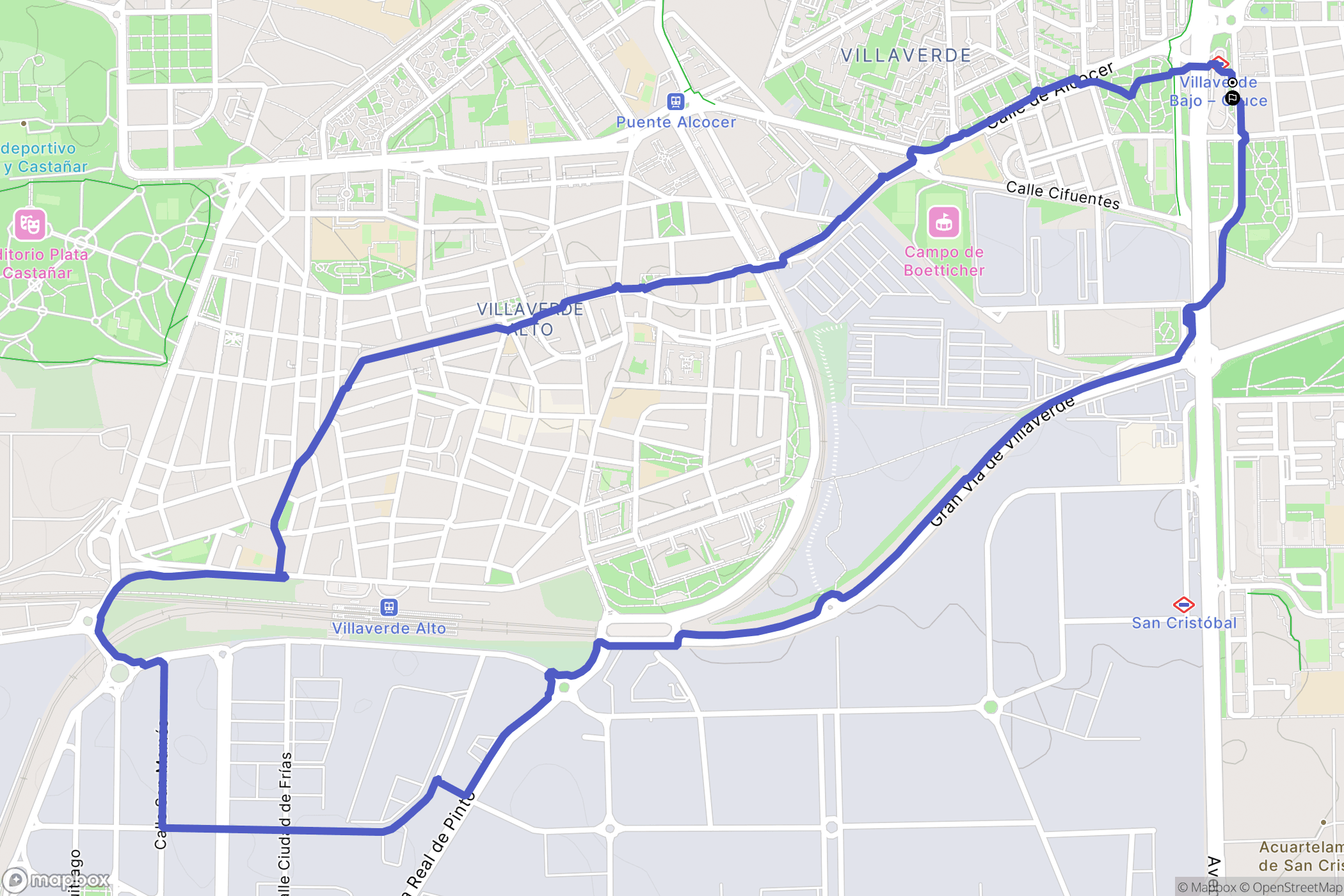 Madrid : carte du parcours de randonnée - Spain