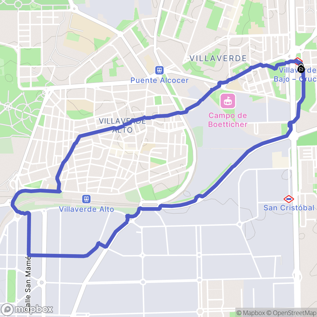 Madrid : carte du parcours de randonnée - Spain