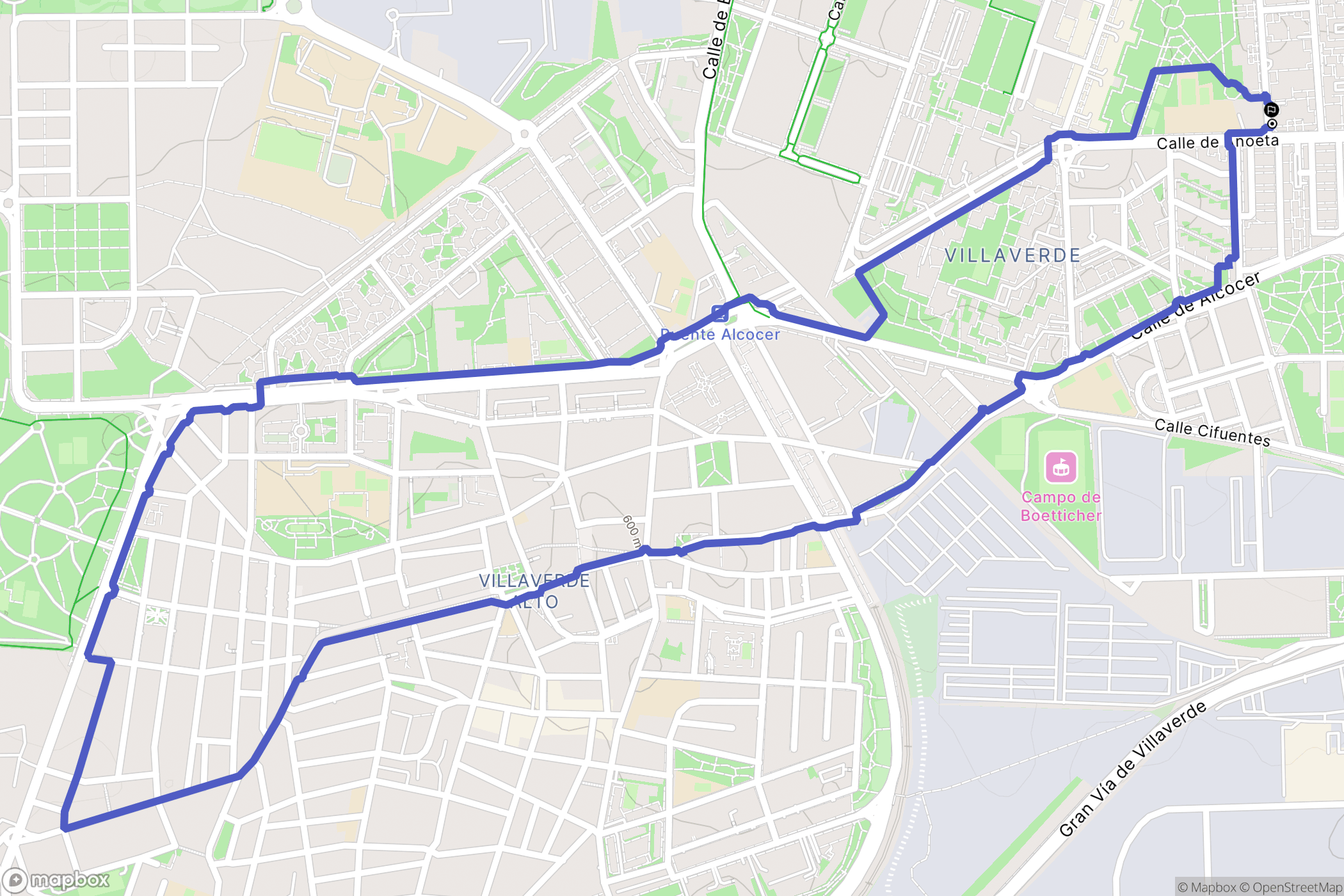 Madrid : carte du parcours de randonnée - Spain